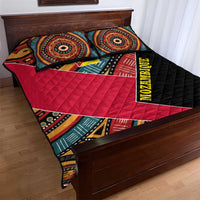 Mozambique Quilt Bed Set with Red Black Geometric Design and Tribal Pattern - Wonder Print Shop
