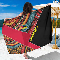 Mozambique Sarong with Red Black Geometric Design and Tribal Pattern - Wonder Print Shop