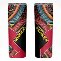 Mozambique Skinny Tumbler with Red Black Geometric Design and Tribal Pattern - Wonder Print Shop
