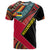 Mozambique T Shirt with Red Black Geometric Design and Tribal Pattern - Wonder Print Shop