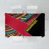 Mozambique Tablecloth with Red Black Geometric Design and Tribal Pattern - Wonder Print Shop