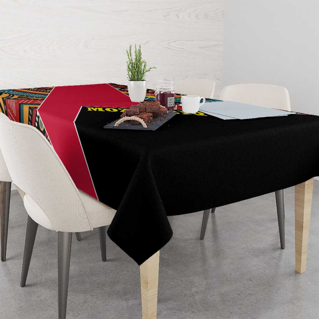 Mozambique Tablecloth with Red Black Geometric Design and Tribal Pattern - Wonder Print Shop
