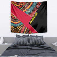 Mozambique Tapestry with Red Black Geometric Design and Tribal Pattern - Wonder Print Shop