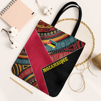 Mozambique Tote Bag with Red Black Geometric Design and Tribal Pattern - Wonder Print Shop