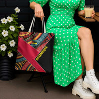 Mozambique Tote Bag with Red Black Geometric Design and Tribal Pattern - Wonder Print Shop