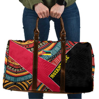 Mozambique Travel Bag with Red Black Geometric Design and Tribal Pattern - Wonder Print Shop