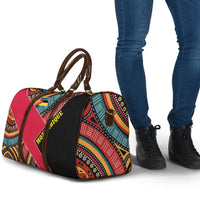 Mozambique Travel Bag with Red Black Geometric Design and Tribal Pattern - Wonder Print Shop