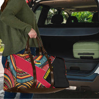 Mozambique Travel Bag with Red Black Geometric Design and Tribal Pattern - Wonder Print Shop