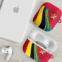 Mozambique AirPods Case with Red Yellow Green Wave Design and National Emblem - Wonder Print Shop