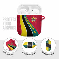 Mozambique AirPods Case with Red Yellow Green Wave Design and National Emblem - Wonder Print Shop