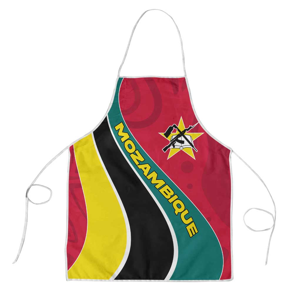 Mozambique Apron with Red Yellow Green Wave Design and National Emblem - Wonder Print Shop