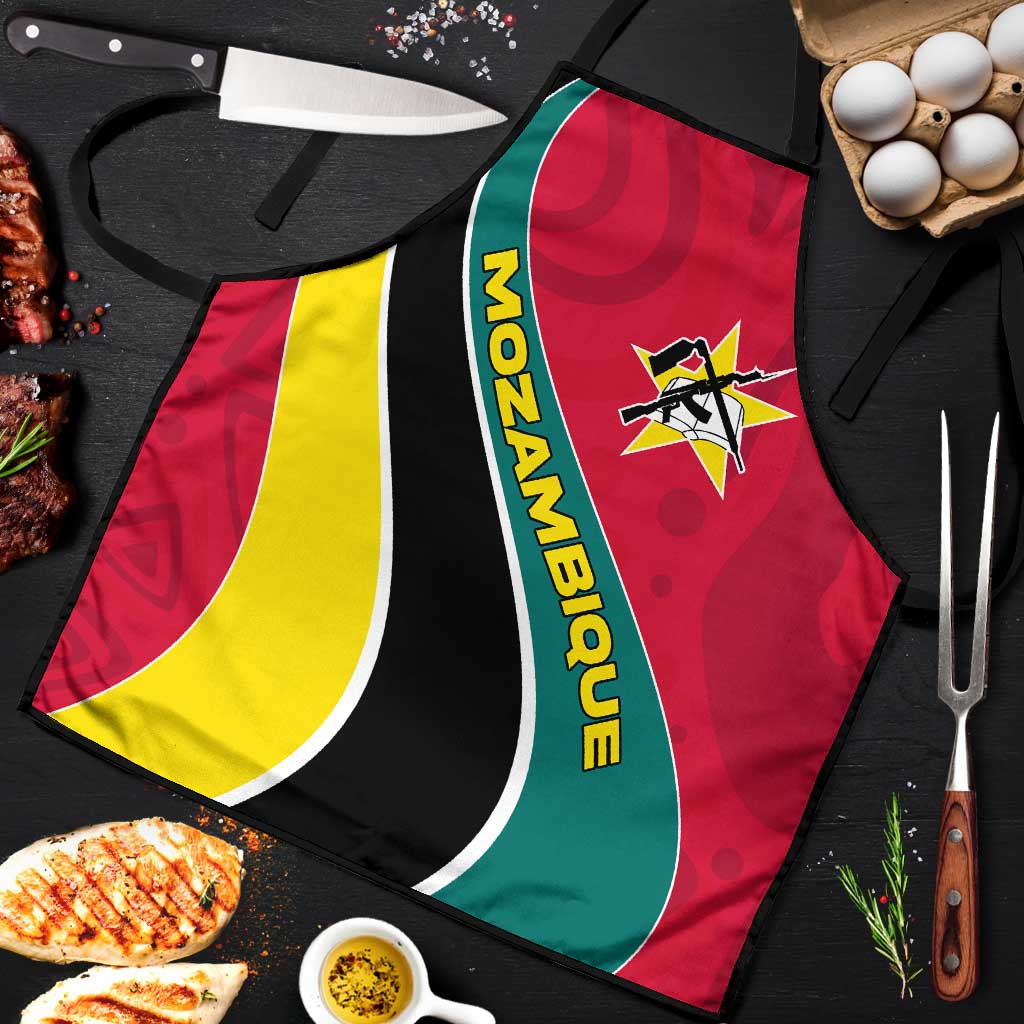 Mozambique Apron with Red Yellow Green Wave Design and National Emblem - Wonder Print Shop