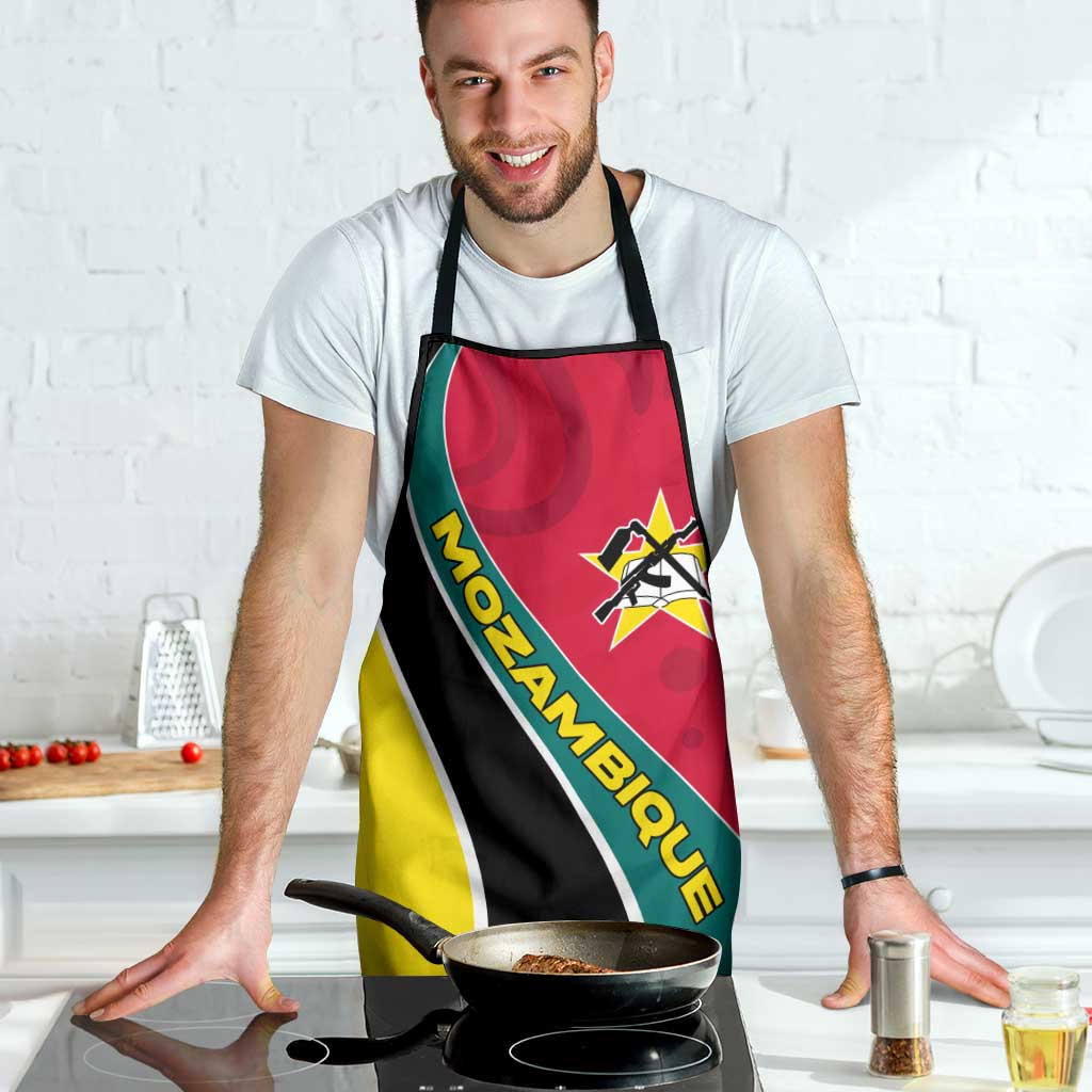 Mozambique Apron with Red Yellow Green Wave Design and National Emblem - Wonder Print Shop