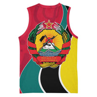 Mozambique Basketball Jersey with Red Yellow Green Wave Design and National Emblem - Wonder Print Shop