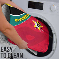 Mozambique Bathroom Set with Red Yellow Green Wave Design and National Emblem - Wonder Print Shop