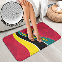 Mozambique Bathroom Set with Red Yellow Green Wave Design and National Emblem - Wonder Print Shop