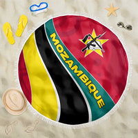 Mozambique Beach Blanket with Red Yellow Green Wave Design and National Emblem - Wonder Print Shop