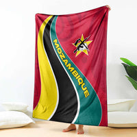 Mozambique Blanket with Red Yellow Green Wave Design and National Emblem - Wonder Print Shop