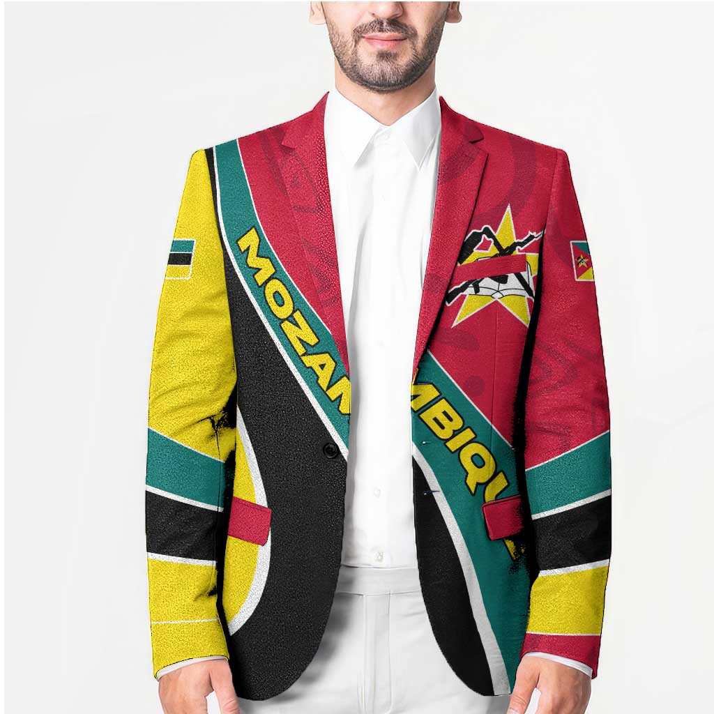 Mozambique Blazer with Red Yellow Green Wave Design and National Emblem - Wonder Print Shop
