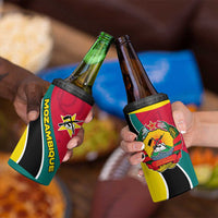 Mozambique 4 in 1 Can Cooler Tumbler with Red Yellow Green Wave Design and National Emblem - Wonder Print Shop