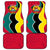 Mozambique Car Mats with Red Yellow Green Wave Design and National Emblem - Wonder Print Shop