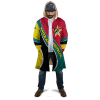 Mozambique Cloak with Red Yellow Green Wave Design and National Emblem - Wonder Print Shop