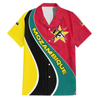 Mozambique Family Matching Mermaid Dress and Hawaiian Shirt with Red Yellow Green Wave Design and National Emblem - Wonder Print Shop