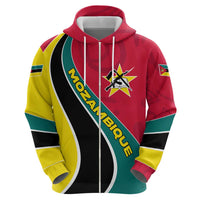 Mozambique Hoodie with Red Yellow Green Wave Design and National Emblem - Wonder Print Shop