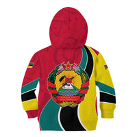 Mozambique Kid Hoodie with Red Yellow Green Wave Design and National Emblem - Wonder Print Shop