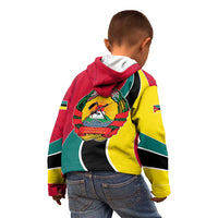 Mozambique Kid Hoodie with Red Yellow Green Wave Design and National Emblem - Wonder Print Shop