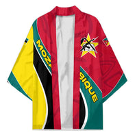 Mozambique Kimono with Red Yellow Green Wave Design and National Emblem - Wonder Print Shop