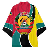 Mozambique Kimono with Red Yellow Green Wave Design and National Emblem - Wonder Print Shop