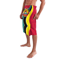 Mozambique Lavalava with Red Yellow Green Wave Design and National Emblem - Wonder Print Shop