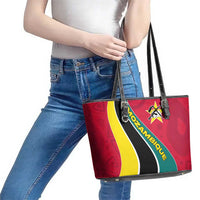 Mozambique Leather Tote Bag with Red Yellow Green Wave Design and National Emblem - Wonder Print Shop