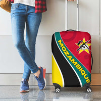 Mozambique Luggage Cover with Red Yellow Green Wave Design and National Emblem - Wonder Print Shop