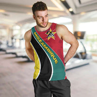 Mozambique Men Tank Top with Red Yellow Green Wave Design and National Emblem - Wonder Print Shop