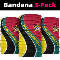 Mozambique Neck Gaiter with Red Yellow Green Wave Design and National Emblem TS04
