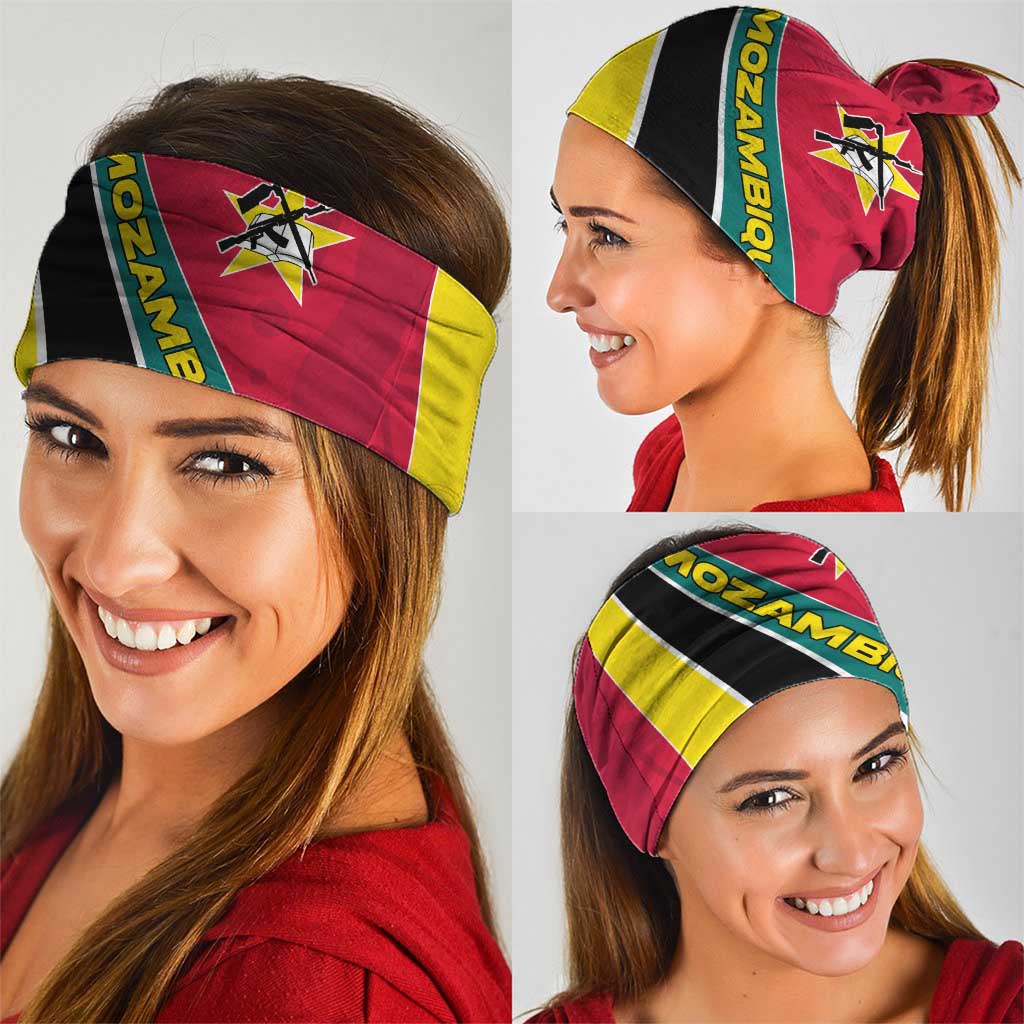 Mozambique Neck Gaiter with Red Yellow Green Wave Design and National Emblem TS04