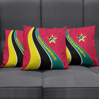 Mozambique Pillow Cover with Red Yellow Green Wave Design and National Emblem - Wonder Print Shop