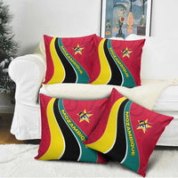 Mozambique Pillow Cover with Red Yellow Green Wave Design and National Emblem - Wonder Print Shop