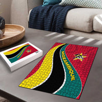 Mozambique Puzzle with Red Yellow Green Wave Design and National Emblem - Wonder Print Shop