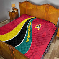 Mozambique Quilt with Red Yellow Green Wave Design and National Emblem - Wonder Print Shop