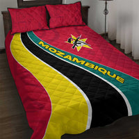 Mozambique Quilt Bed Set with Red Yellow Green Wave Design and National Emblem - Wonder Print Shop