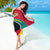 Mozambique Sarong with Red Yellow Green Wave Design and National Emblem - Wonder Print Shop
