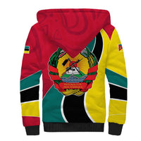 Mozambique Sherpa Hoodie with Red Yellow Green Wave Design and National Emblem - Wonder Print Shop