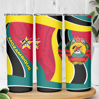 Mozambique Skinny Tumbler with Red Yellow Green Wave Design and National Emblem - Wonder Print Shop