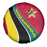Mozambique Spare Tire Cover with Red Yellow Green Wave Design and National Emblem - Wonder Print Shop