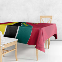Mozambique Tablecloth with Red Yellow Green Wave Design and National Emblem - Wonder Print Shop