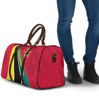 Mozambique Travel Bag with Red Yellow Green Wave Design and National Emblem - Wonder Print Shop