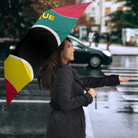 Mozambique Umbrella with Red Yellow Green Wave Design and National Emblem - Wonder Print Shop
